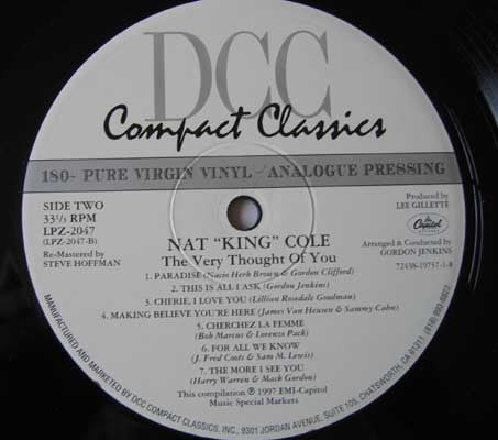 Nat King Cole - The Very Thought Of You (Vinyl, LP, Album, Limited Edition, Reissue, Remastered, Stereo) Near Mint (NM or M-) / Very Good Plus (VG+)