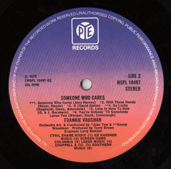 Frankie Vaughan - Someone Who Cares (Vinyl, LP) Very Good (VG) / Good Plus (G+)