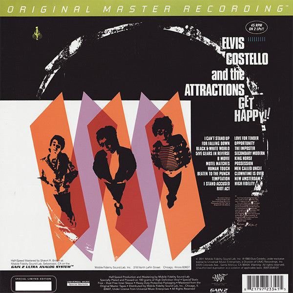 Elvis Costello & The Attractions - Get Happy!! (2xVinyl, LP, 45 RPM, Album, Limited Edition, Numbered, Reissue, Remastered, Stereo) Very Good Plus (VG+) / Near Mint (NM or M-)