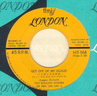 The Rolling Stones - 一人ぼっちの世界 = Get Off Of My Cloud (Vinyl, 7", 45 ...