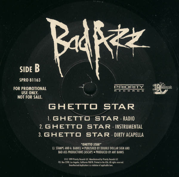 Bad Azz - Ghetto Star (Vinyl, 12", Single, Promo, 33 ⅓ RPM) Very Good (VG) / Very Good Plus (VG+)