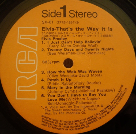 Elvis Presley - That's The Way It Is (Vinyl, LP, Album, Reissue, Stereo) Very Good (VG) / Good Plus (G+)