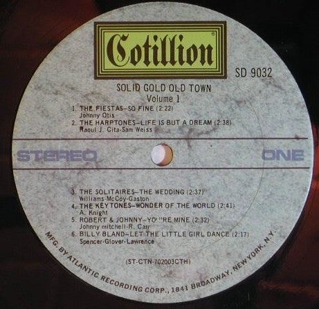 Various - Solid Gold Old Town. Volume 1 (Vinyl, LP, Compilation, Reissue) Very Good Plus (VG+) / Very Good Plus (VG+)