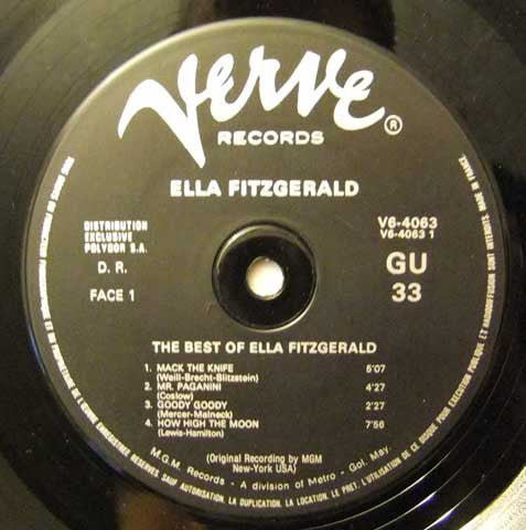 Ella Fitzgerald - The Best Of Ella Fitzgerald (Vinyl, LP, Compilation, Reissue) Very Good Plus (VG+) / Very Good (VG)