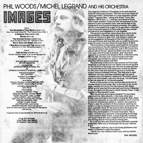 Phil Woods - Images (Vinyl, LP, Album)