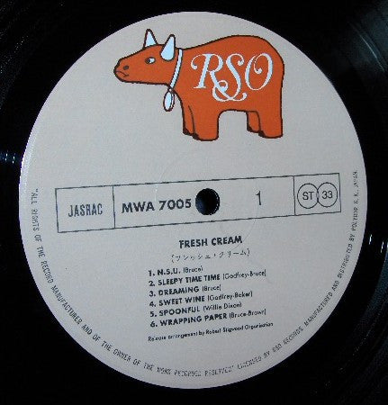 Cream (2) - Fresh Cream (Vinyl, LP, Album, Reissue, Stereo) Very Good Plus (VG+) / Very Good Plus (VG+)