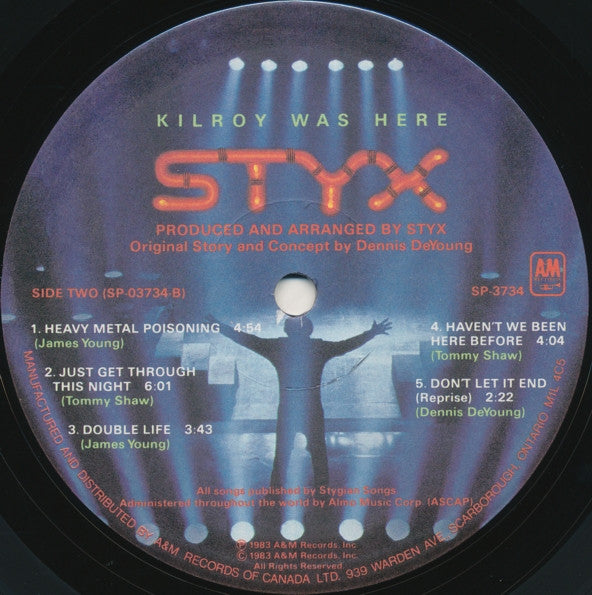 Styx - Kilroy Was Here (Vinyl, LP, Album) Very Good Plus (VG+) / Very Good Plus (VG+)