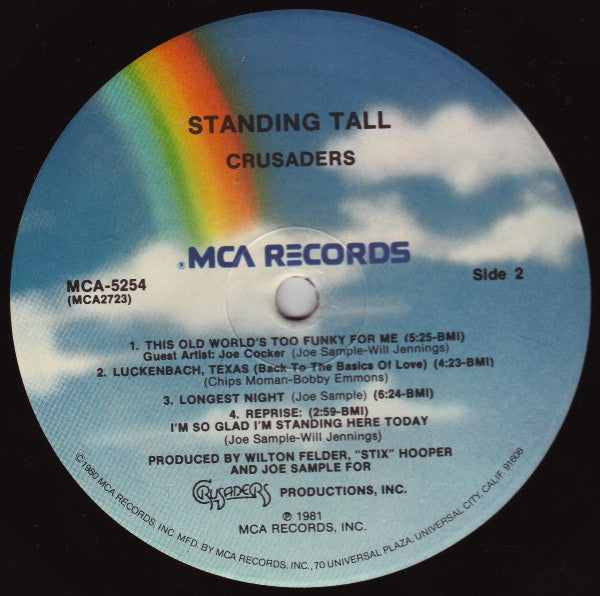 The Crusaders - Standing Tall (Vinyl, LP, Album) Very Good (VG) / Very Good Plus (VG+)