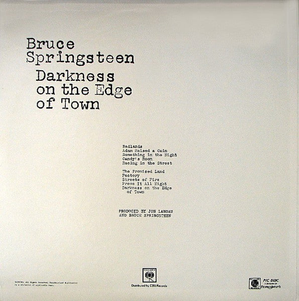 Bruce Springsteen - Darkness On The Edge Of Town (Vinyl, LP, Album, Picture Disc, Promo) Mint (M) / Mint (M)