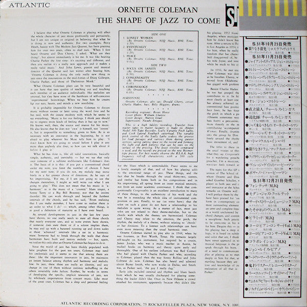 Ornette Coleman - The Shape Of Jazz To Come (Vinyl, LP, Album, Ster...