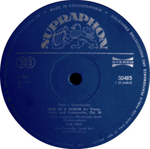 Pyotr Ilyich Tchaikovsky - Piano Trio (In A Minor) (Vinyl, LP, Repress, Stereo) Very Good Plus (VG+) / Very Good Plus (VG+)