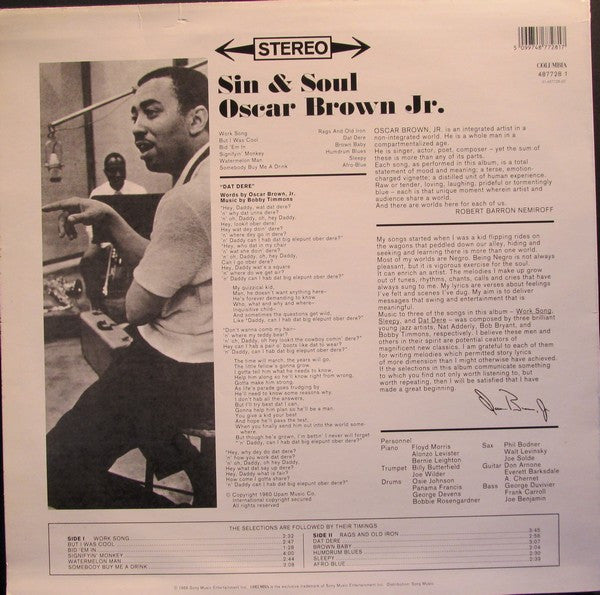 Oscar Brown Jr. - Sin & Soul (Vinyl, LP, Album, Reissue, Stereo) Very Good (VG) / Very Good (VG)