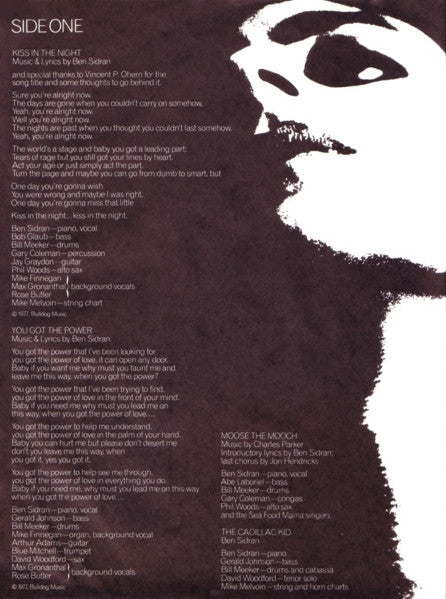 Ben Sidran - A Little Kiss In The Night (Vinyl, LP, Album) Good Plus (G+) / Good Plus (G+)
