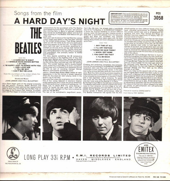 The Beatles - A Hard Day's Night (Vinyl, LP, Album, Stereo, Reissue) Very Good (VG) / Good Plus (G+)
