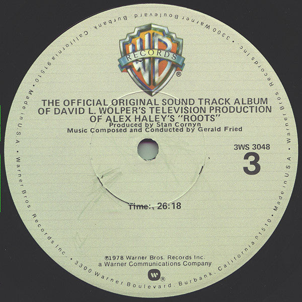 Gerald Fried - Roots (The Official Original Sound Track Album Of David L. Wolper's Television Production Of Alex Haley's) (3xVinyl, LP, Album) Very Good (VG) / Very Good (VG)