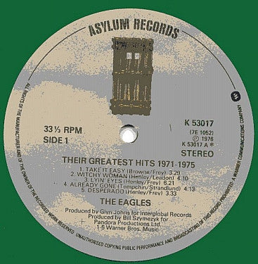 Eagles - Their Greatest Hits (1971-1975) (Vinyl, LP, Compilation, Limited Edition, Reissue) Very Good (VG) / Very Good (VG)