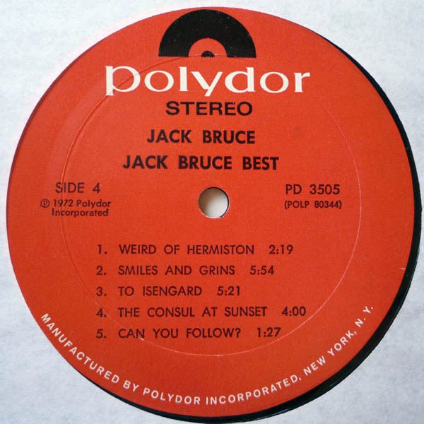 Jack Bruce - At His Best (2xVinyl, LP, Album, Compilation, Stereo) Very Good Plus (VG+) / Good Plus (G+)