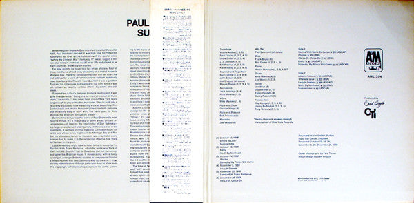 Paul Desmond - Summertime (Vinyl, LP, Album) Very Good Plus (VG+) / Very Good (VG)