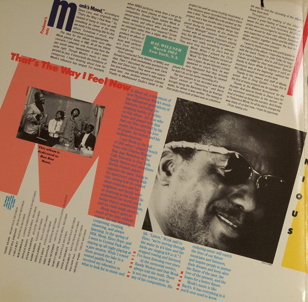 Various - That's The Way I Feel Now - A Tribute To Thelonious Monk (2xVinyl, LP, Album) Good Plus (G+) / Good Plus (G+)