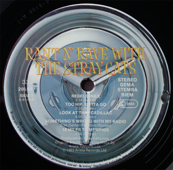 Stray Cats - Rant N' Rave With The Stray Cats (Vinyl, LP, Album, Repress) Near Mint (NM or M-) / Very Good Plus (VG+)
