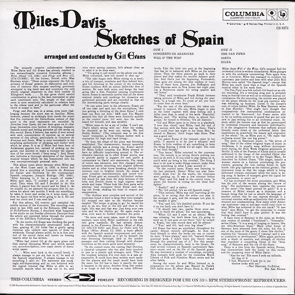 Miles Davis - Sketches Of Spain (Vinyl, LP, Album, Reissue, Remastered, Repress) Good Plus (G+) / Good (G)