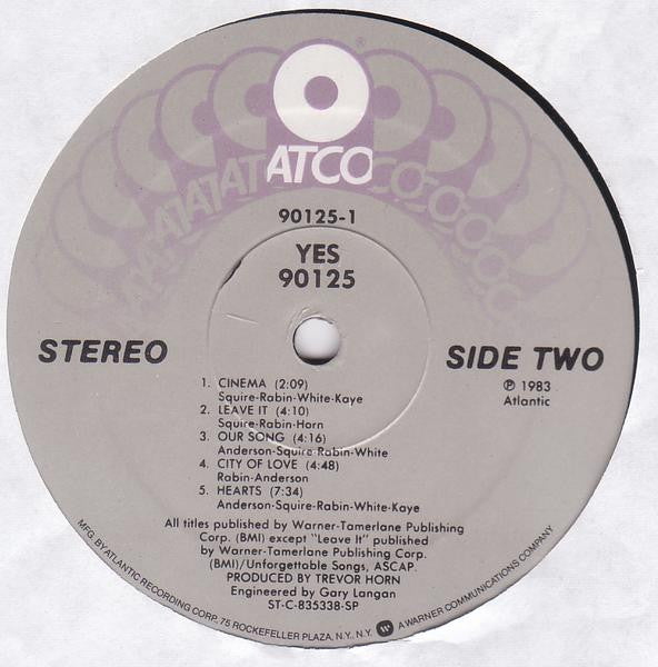 Yes - 90125 (Vinyl, LP, Album, Stereo)