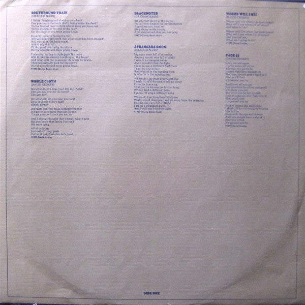 Crosby & Nash - Graham Nash David Crosby (Vinyl, LP, Album)