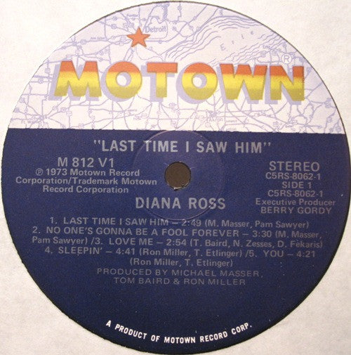 Diana Ross - Last Time I Saw Him (Vinyl, LP, Album, Stereo) Very Good (VG) / Good Plus (G+)