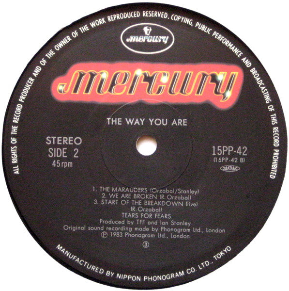 Tears For Fears - The Way You Are (Vinyl, 12", 45 RPM, EP, Stereo) Very Good Plus (VG+) / Very Good Plus (VG+)