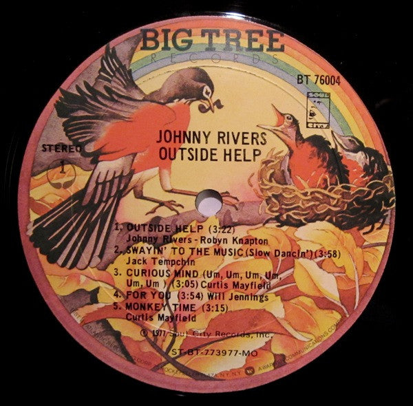 Johnny Rivers - Outside Help (Vinyl, LP, Album) Very Good Plus (VG+) / Poor (P)