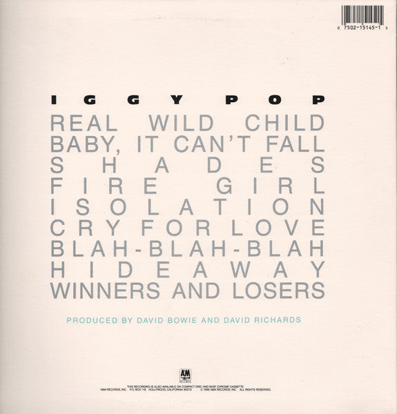 Iggy Pop - Blah-Blah-Blah (Vinyl, LP, Album) Good Plus (G+) / Very Good Plus (VG+)