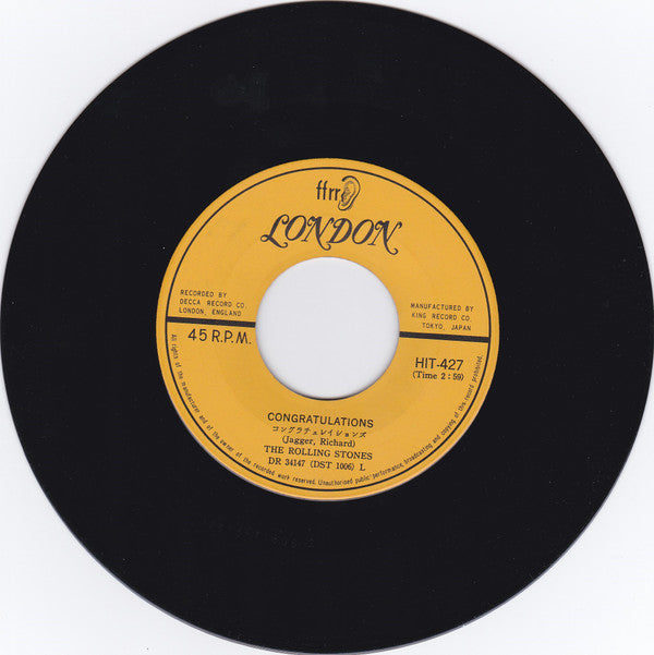 The Rolling Stones - Time Is On My Side / Congratulations (Vinyl, 7", 45 RPM, Single) Very Good (VG) / Very Good (VG)