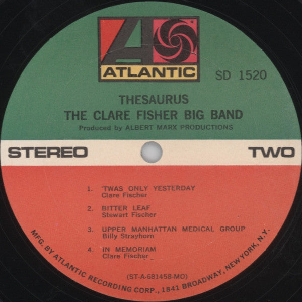 Clare Fischer Big Band - Thesaurus (Vinyl, LP, Album) Very Good (VG) / Very Good (VG)