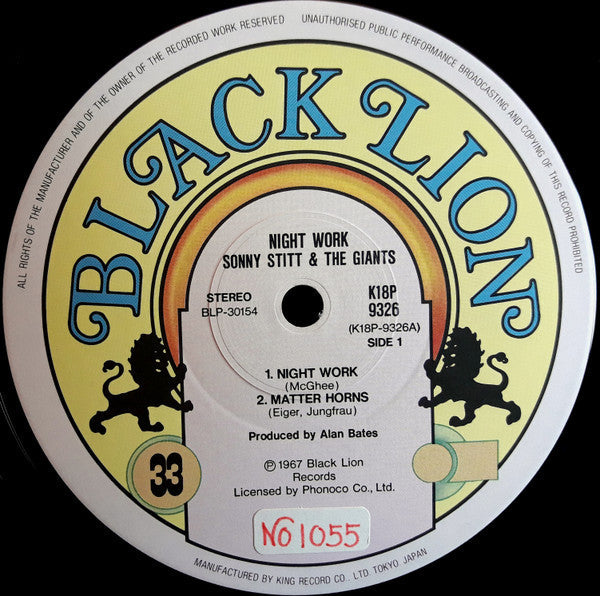 Sonny Stitt & The Giants - Night Work (Vinyl, LP, Album, Stereo) Very Good Plus (VG+) / Very Good Plus (VG+)