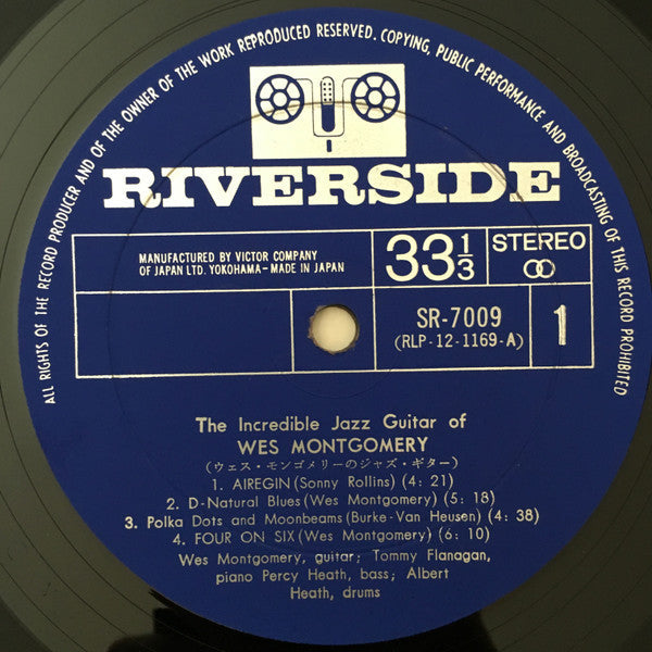 Wes Montgomery - The Incredible Jazz Guitar Of Wes Montgomery (Vinyl, LP, Album, Stereo) Very Good (VG) / Fair (F)