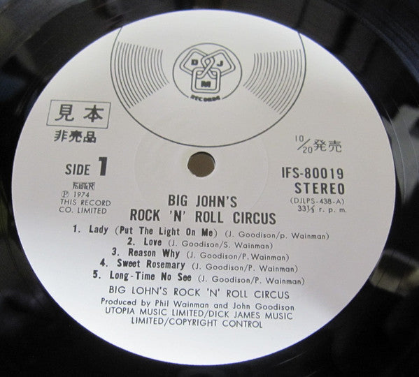 Big John's Rock 'N' Roll Circus - Big John's Rock 'N' Roll Circus (Vinyl, LP, Album, Promo, Stereo) Near Mint (NM or M-) / Very Good Plus (VG+)