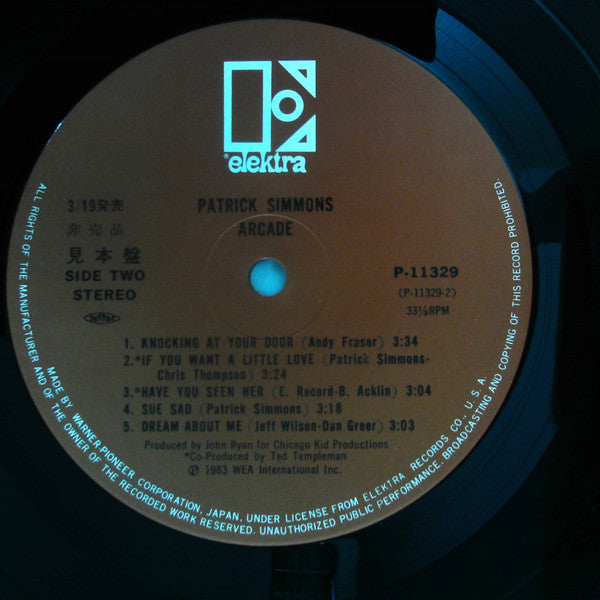 Patrick Simmons - Arcade (Vinyl, LP, Promo) Near Mint (NM or M-) / Very Good Plus (VG+)