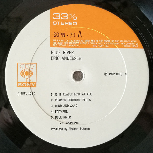 Eric Andersen (2) - Blue River (Vinyl, LP, Album, Reissue, Stereo) Very Good Plus (VG+) / Very Good (VG)