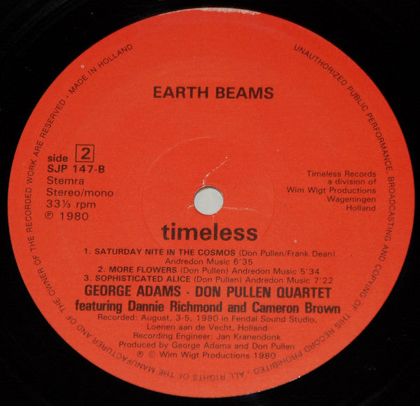George Adams - Don Pullen Quartet - Earth Beams (Vinyl, LP, Album) Good Plus (G+) / Very Good Plus (VG+)