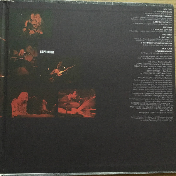 The Allman Brothers Band - The Allman Brothers Band At Fillmore East (2xVinyl, LP, Album) Very Good Plus (VG+) / Very Good Plus (VG+)