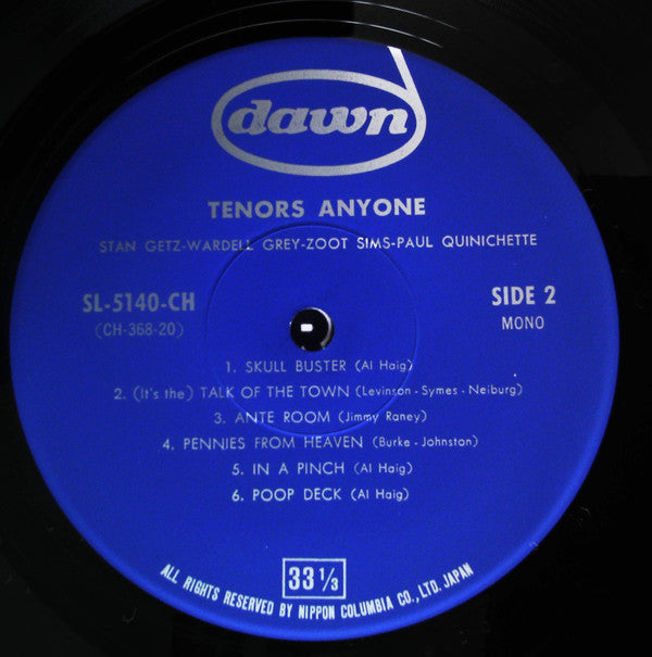 Stan Getz - Tenors Anyone? (Vinyl, LP, Compilation, Mono) Very Good Plus (VG+) / Very Good Plus (VG+)