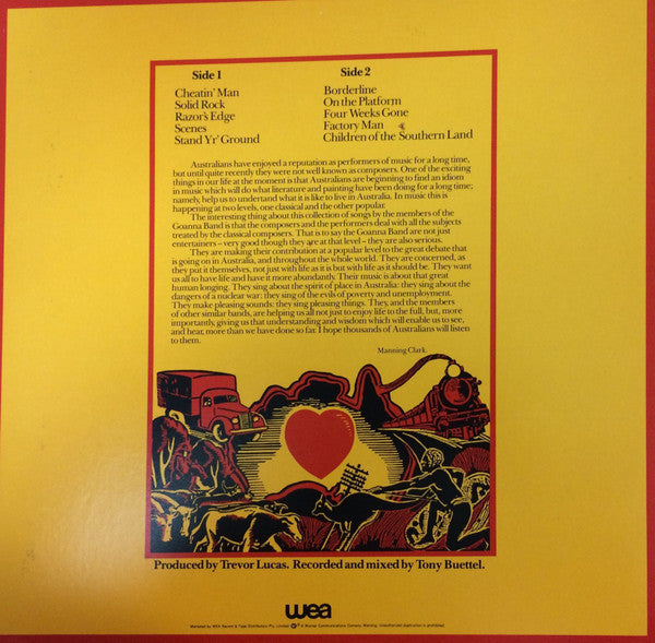 Goanna - Spirit Of Place (Vinyl, LP, Album, Promo) Very Good Plus (VG+) / Good Plus (G+)