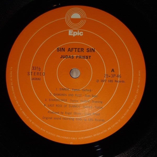 Judas Priest - Sin After Sin (Vinyl, LP, Album, Reissue) Very Good Plus (VG+) / Very Good Plus (VG+)