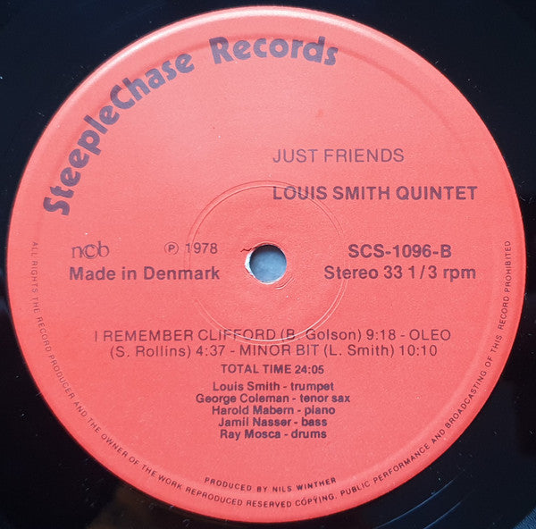 Louis Smith Quintet - Just Friends (Vinyl, LP, Album, Stereo) Very Good Plus (VG+) / Very Good (VG)