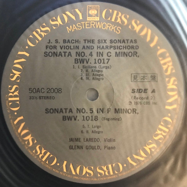 Jaime Laredo - The Six Sonatas For Violin And Harpsichord (2xVinyl, LP, Album, Promo, Stereo) Near Mint (NM or M-) / Very Good (VG)