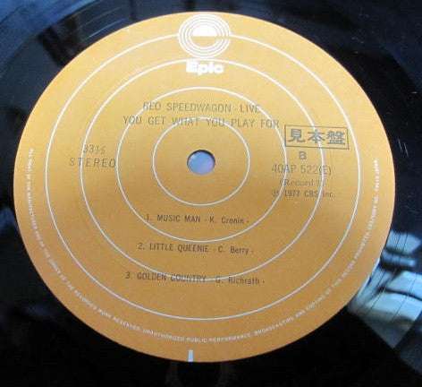 REO Speedwagon - You Get What You Play For (2xVinyl, LP, Album, Promo) Near Mint (NM or M-) / Very Good Plus (VG+)