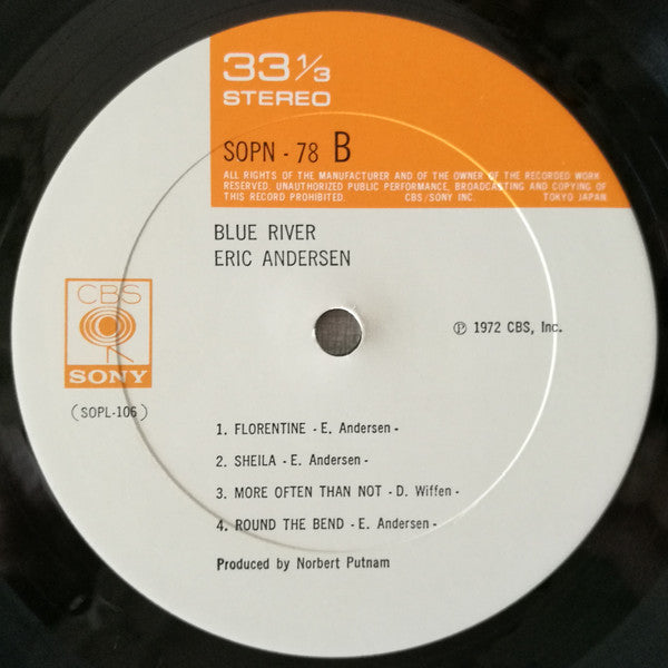 Eric Andersen (2) - Blue River (Vinyl, LP, Album, Reissue, Stereo) Very Good Plus (VG+) / Very Good (VG)