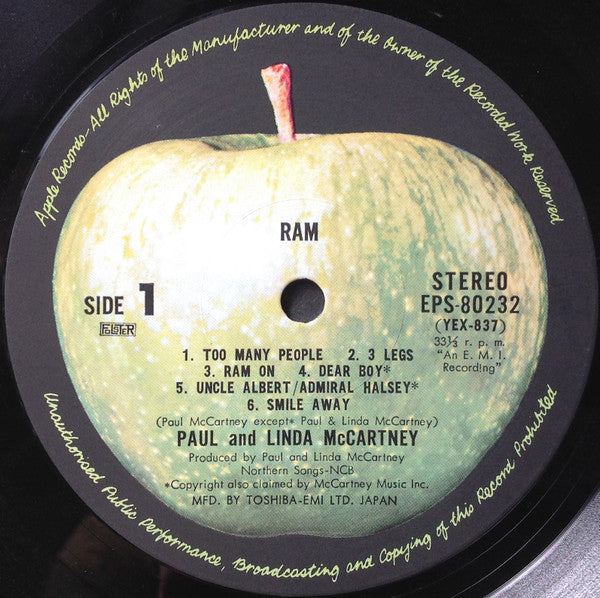 Paul & Linda McCartney - Ram = ラム (Vinyl, LP, Album, Stereo) Very Good Plus (VG+) / Very Good Plus (VG+)