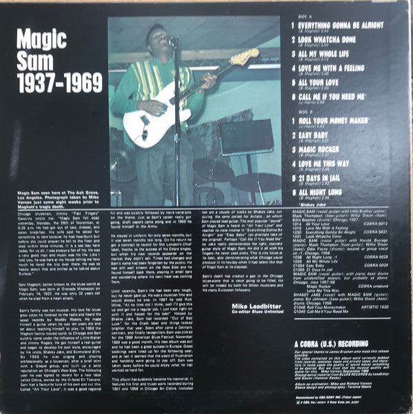 Magic Sam - (1937-1969) (Vinyl, LP, Compilation, Mono) Very Good Plus (VG+) / Very Good Plus (VG+)