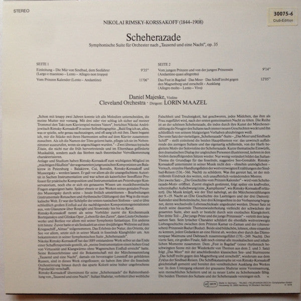 Nikolai Rimsky-Korsakov - Scheherazade (Vinyl, LP, Album) Near Mint (NM or M-) / Very Good Plus (VG+)